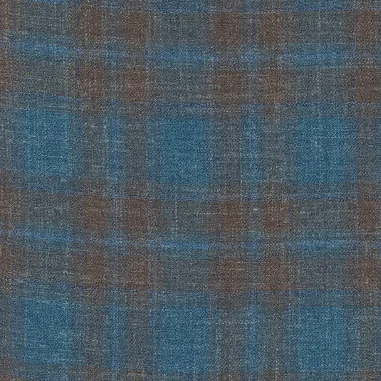 Teal with Brown Check