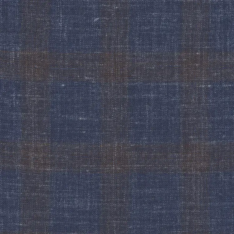 Dark Blue with Brown Check