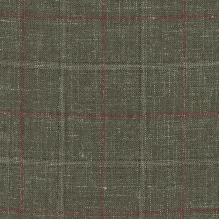 Olive Green with Red Check
