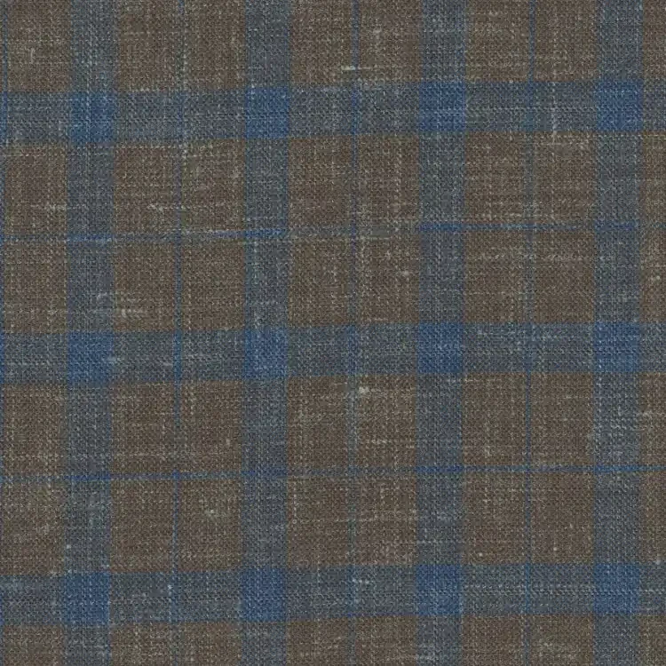 Dark Brown with Blue Check