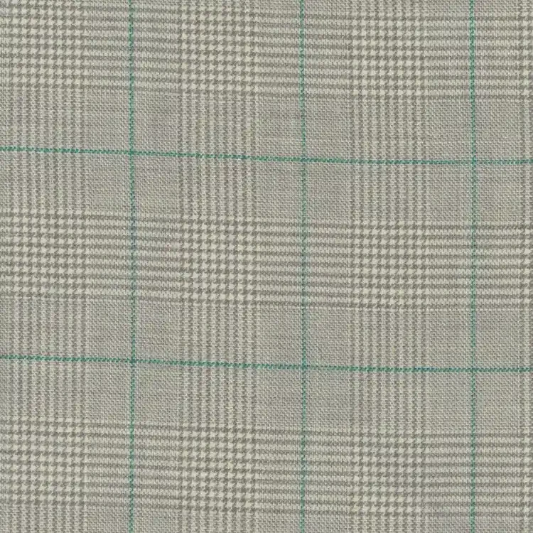 Beige with Gray and Green Check