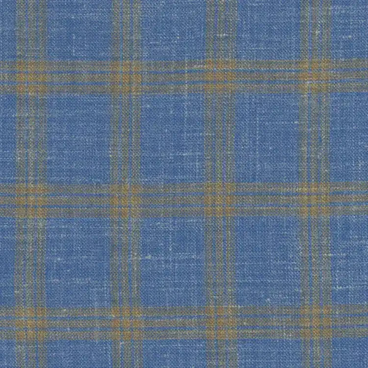 Blue with Burnt Orange Check