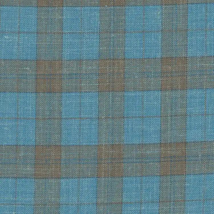 Teal with Brown Check