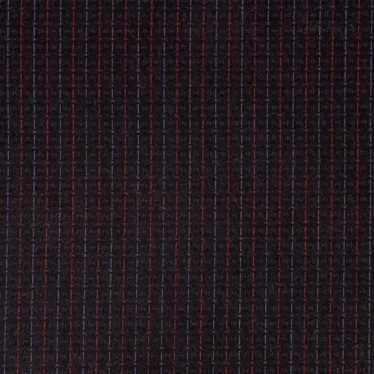 Red and Blue Stripe On Black Design Shirt Fabric