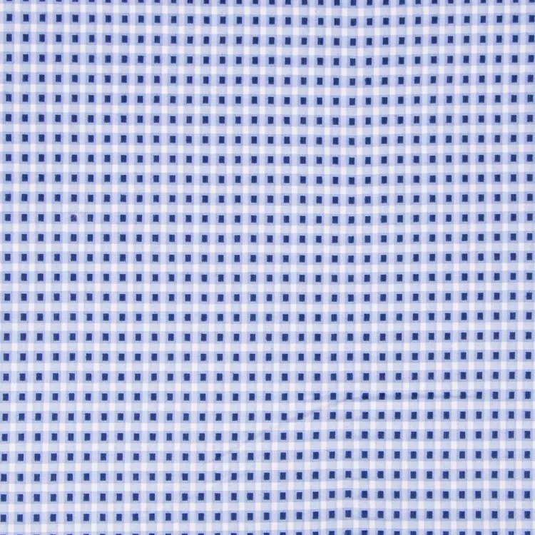 White, Blue and Dark Blue Design Shirt Fabric