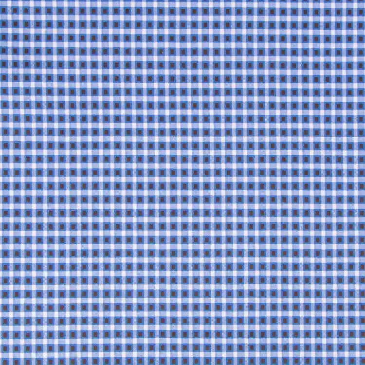 White, Blue and Brown Design Shirt Fabric