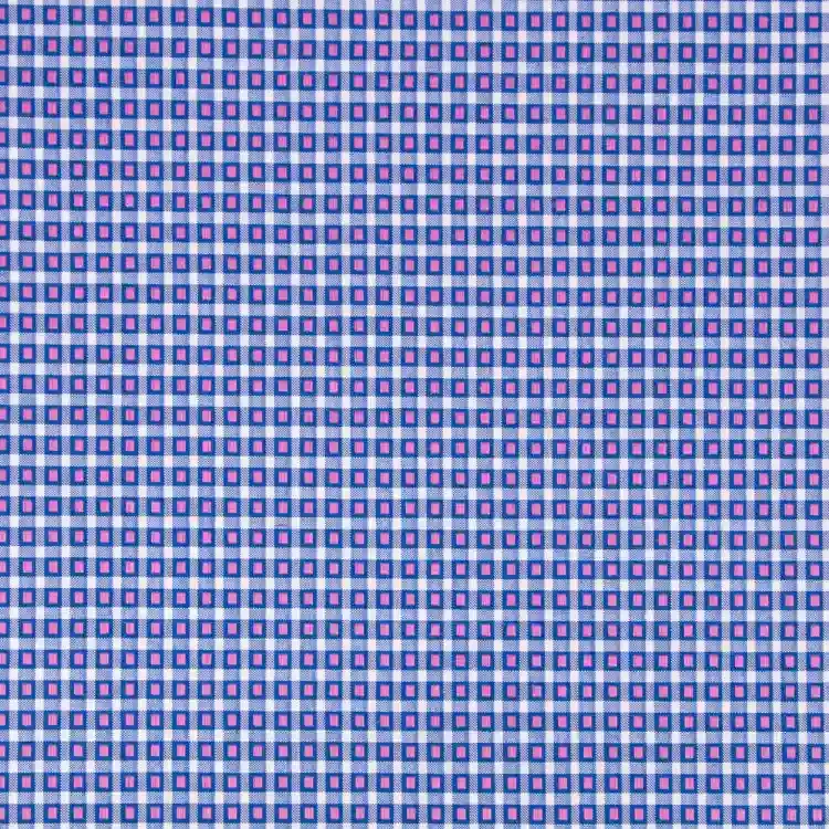 White, Blue and Pink Design Shirt Fabric