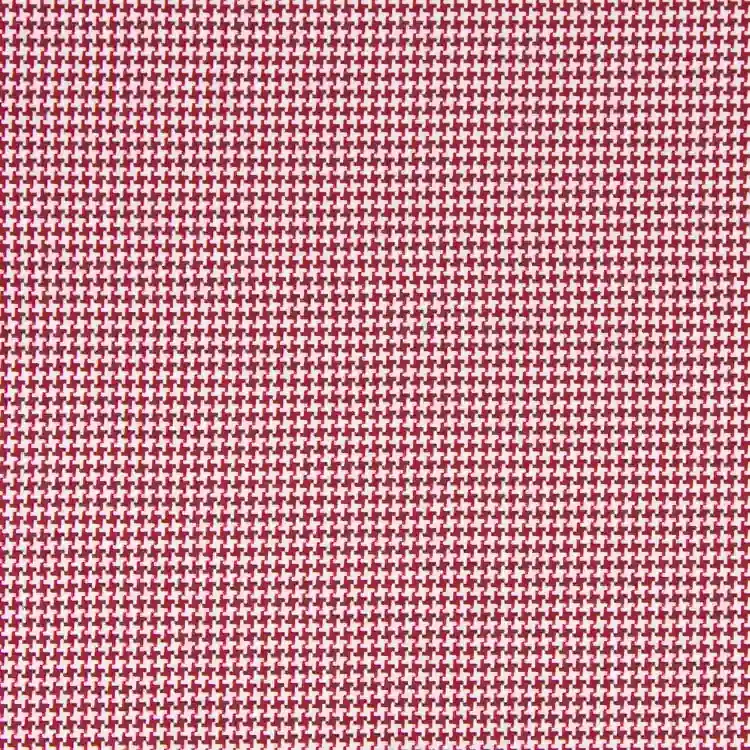 White and Red Houndstooth Shirt Fabric