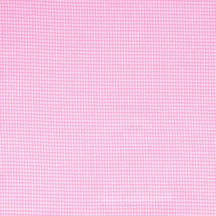 White and Pink Houndstooth Shirt Fabric