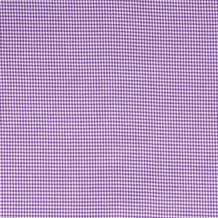 White and Purple Houndstooth Shirt Fabric