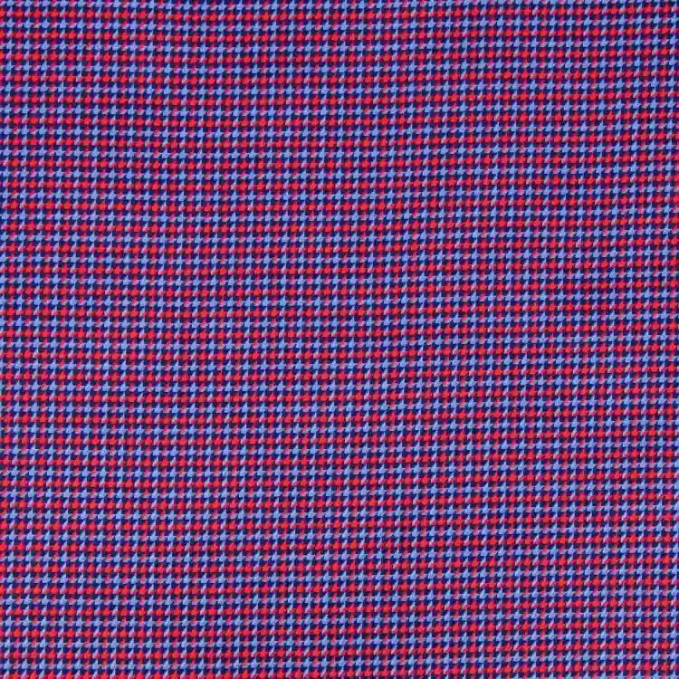 Blue and Red Houndstooth Shirt Fabric