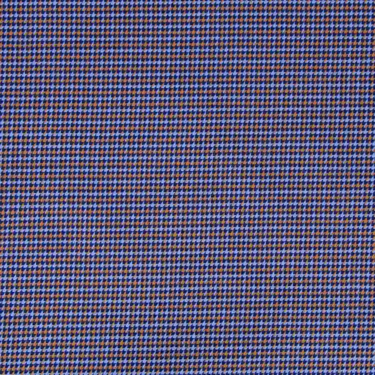 Blue and Brown Houndstooth Shirt Fabric
