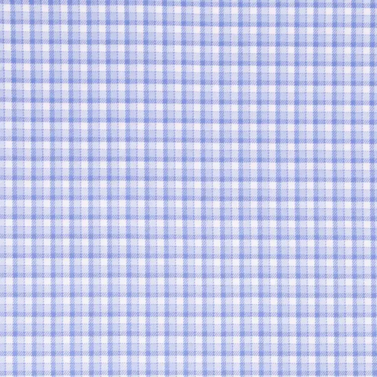 Blue and White Check Shirt Fabric