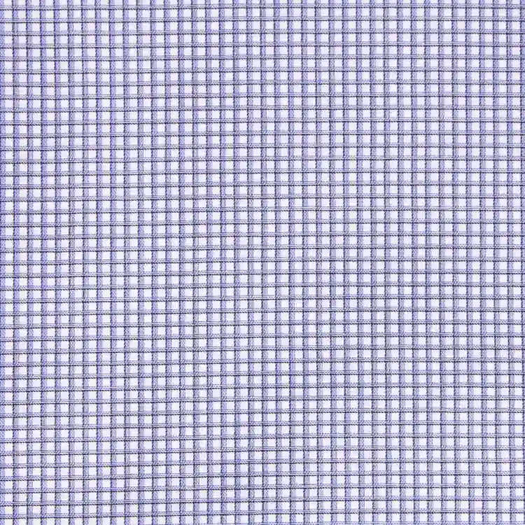 White and Dark Blue Check Shirt Fabric