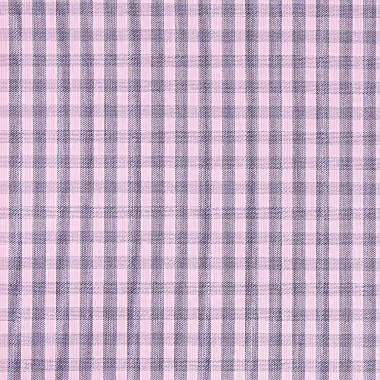 Dark Blue and Pink Check Shirt Fabric