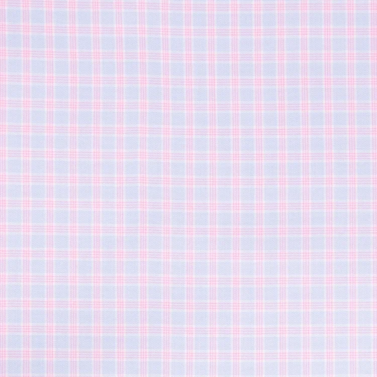 Light Blue with Pink Check Shirt Fabric