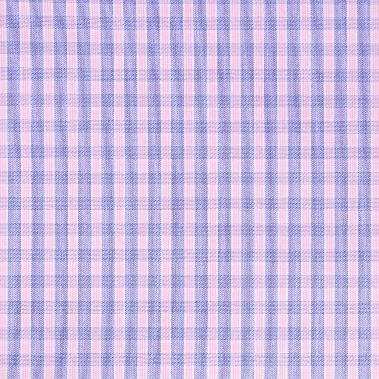 Navy Blue and Pink Check Shirt Fabric