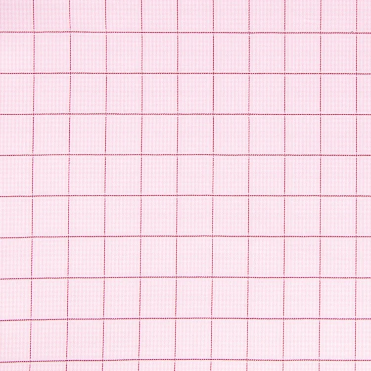 Burgundy Check On Pink Houndstooth Shirt Fabric