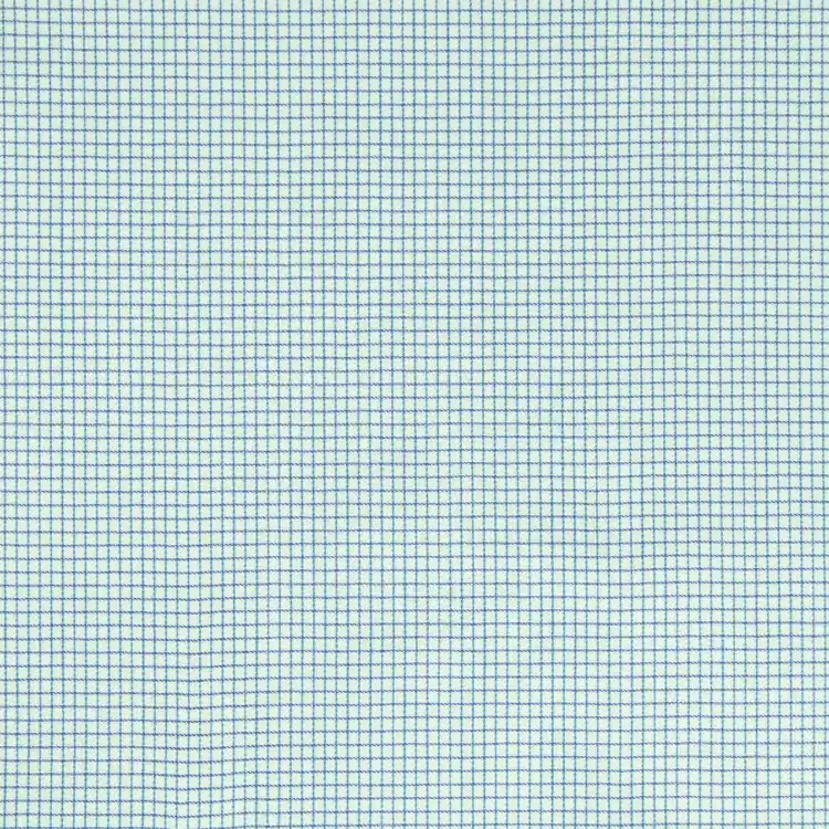 Blue Micro Check On Green Shirt Fabric