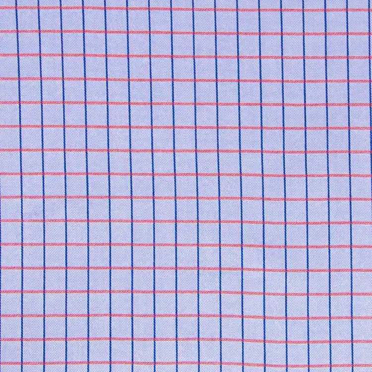 Blue and Red Check Shirt Fabric