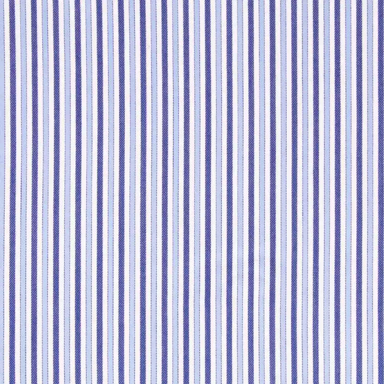 Blue, White and Dark Blue Stripe Shirt Fabric