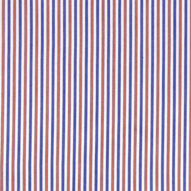 Brown, White and Navy Stripe Shirt Fabric