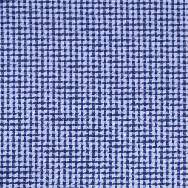 Navy Check On Light Blue Shirt Fabric
