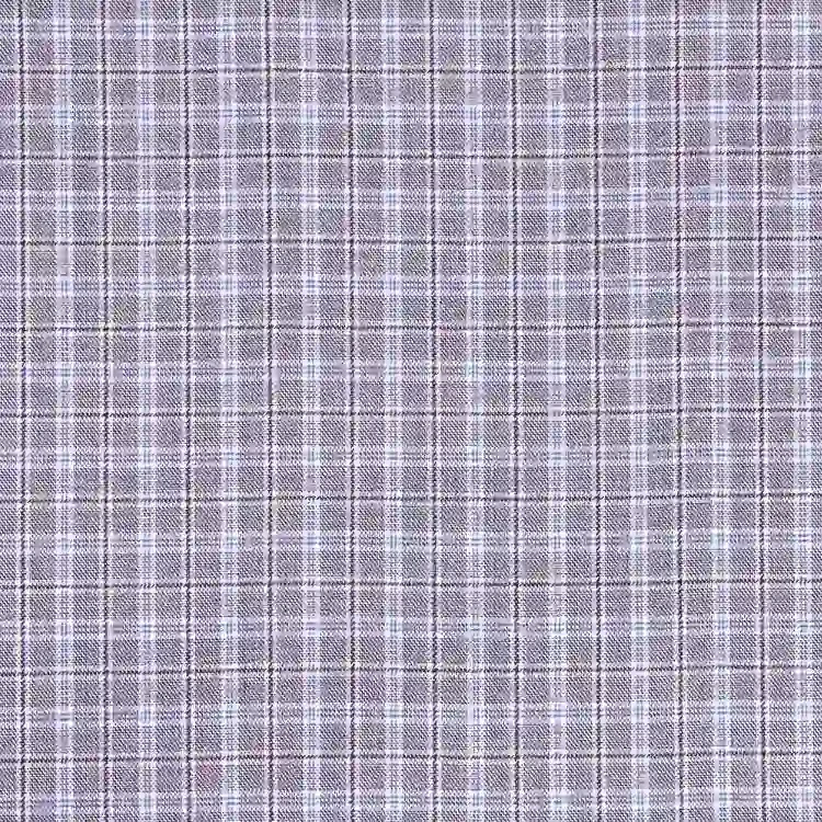 Gray with Blue Check Shirt Fabric