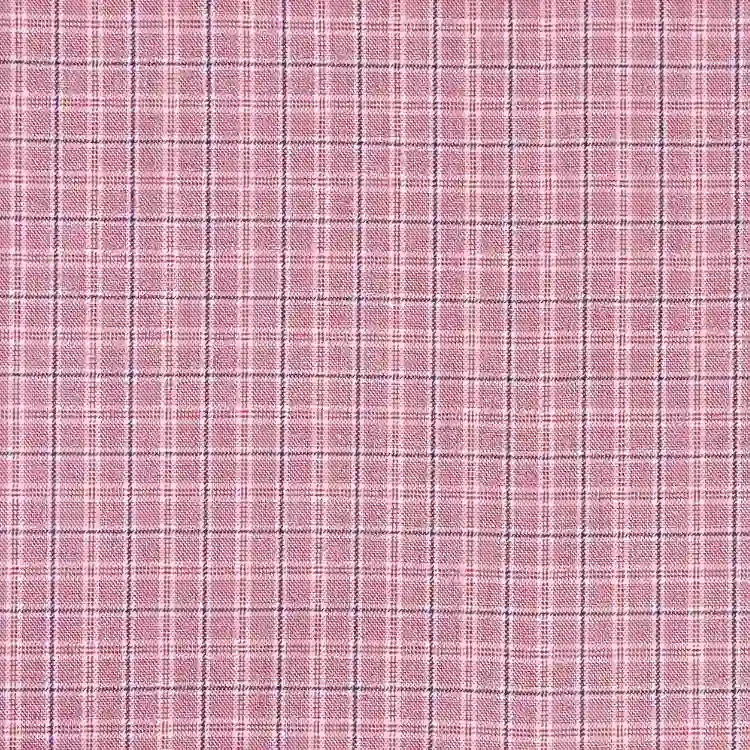 Red with Blue Check Shirt Fabric