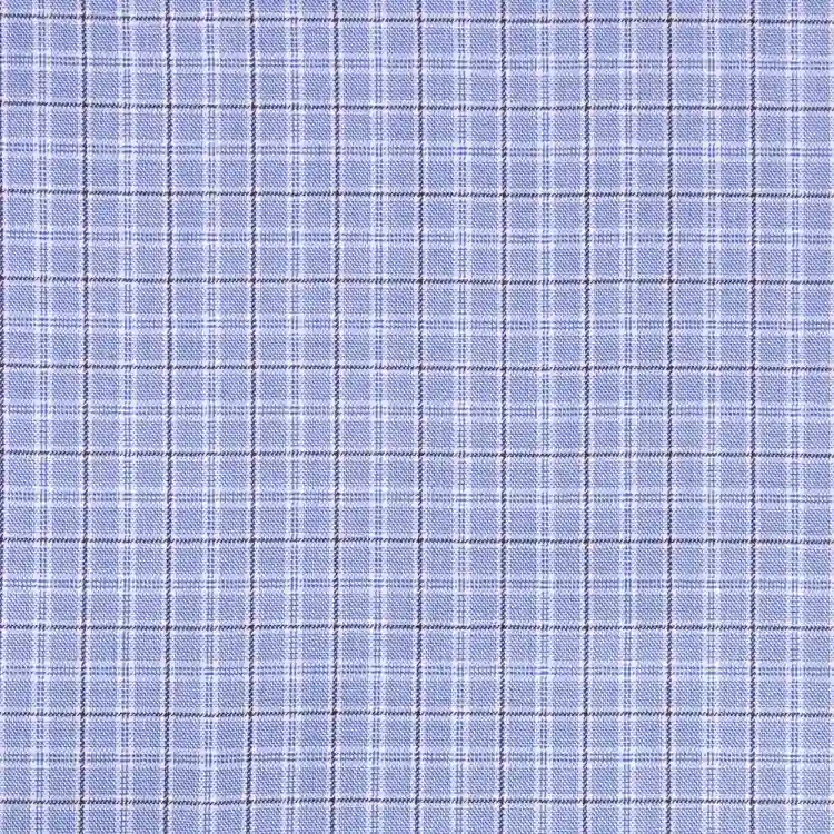 Blue and Dark Blue Check Shirt Fabric