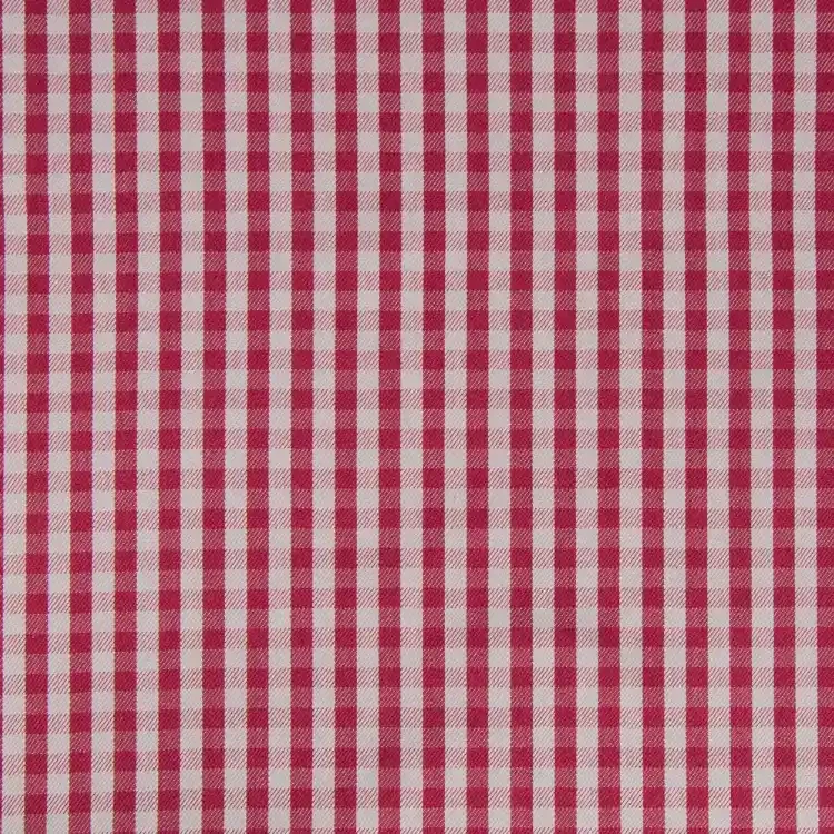 Red and Gray Check Shirt Fabric