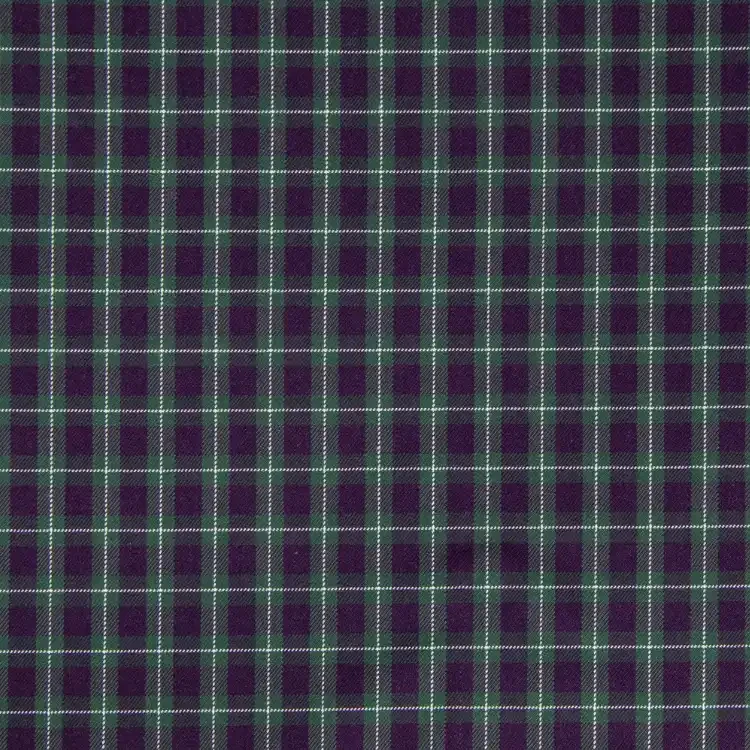 Green and Purple Check Shirt Fabric