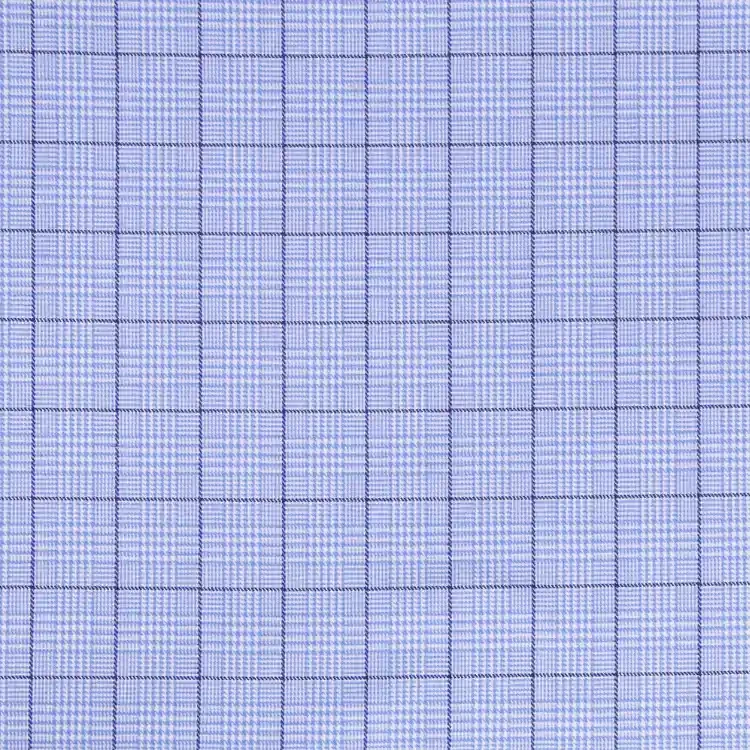Light Blue and Dark Blue Check Shirt Fabric