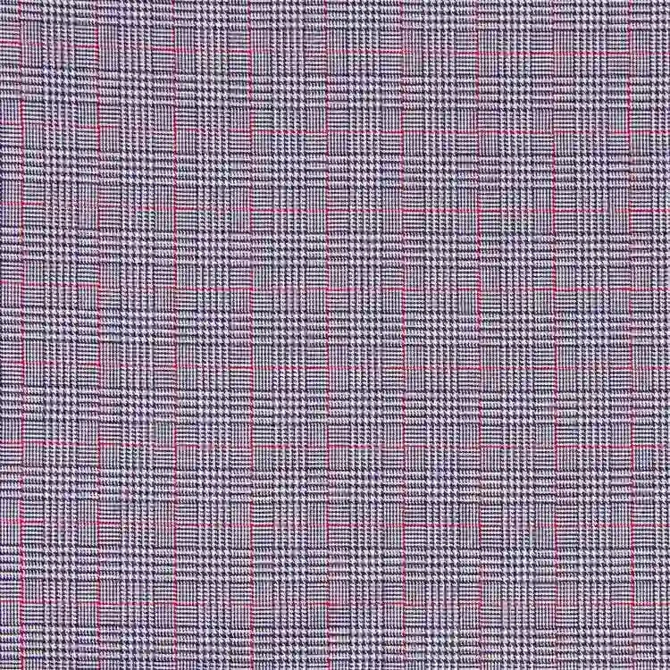 Dark Blue and Red Check Shirt Fabric