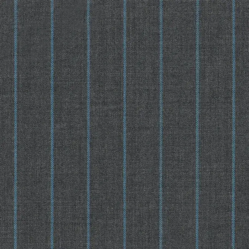 Gray With Blue Chalk Stripe