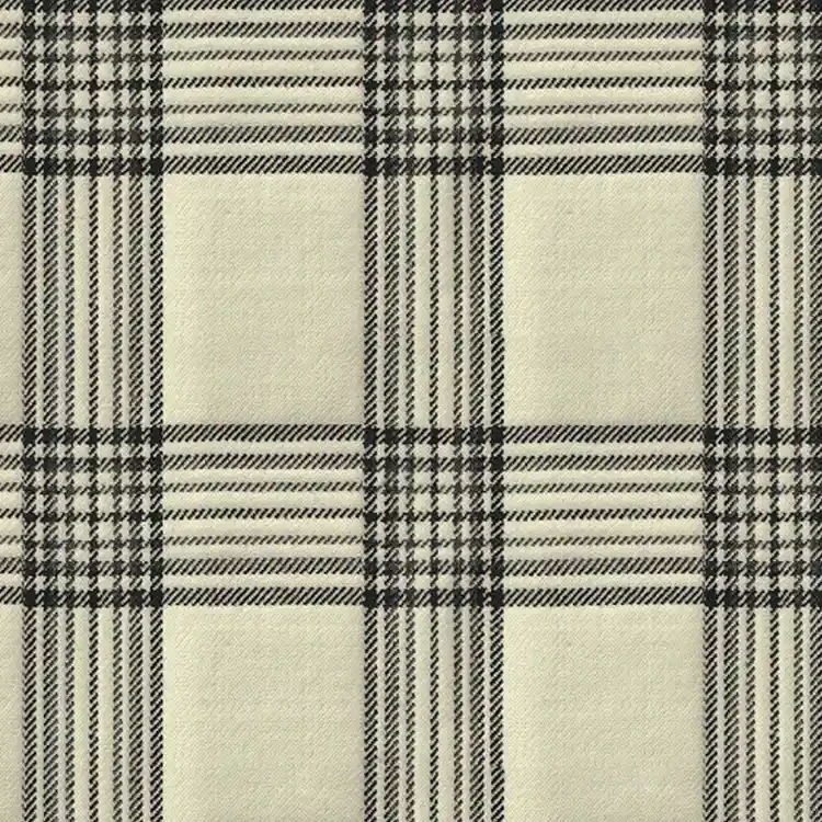 Cream with black plaid