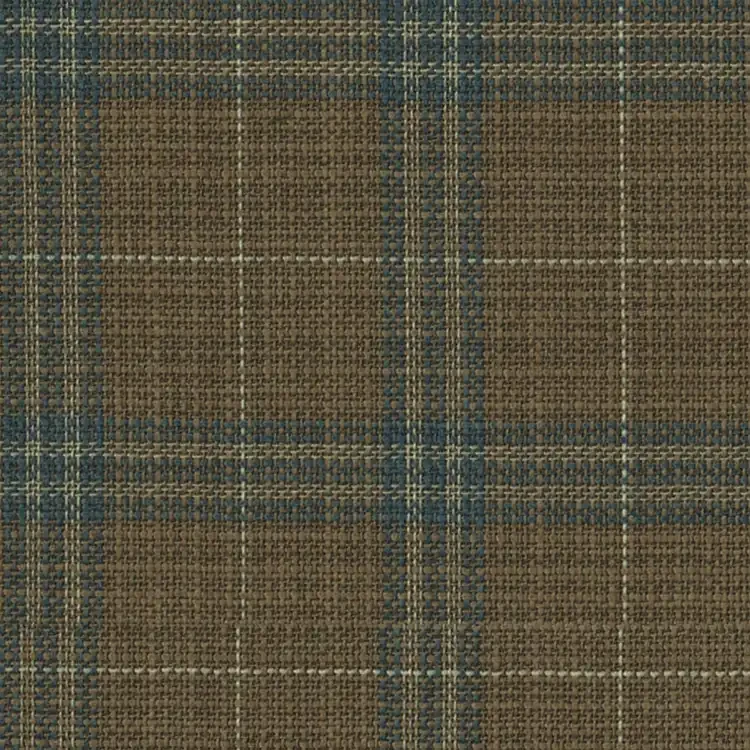 Medium Brown Hopsack with Blue Check