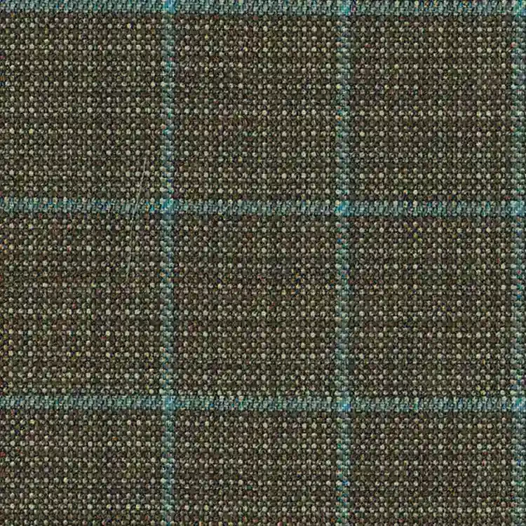 Taupe Birdseye with Light Blue Window Pane