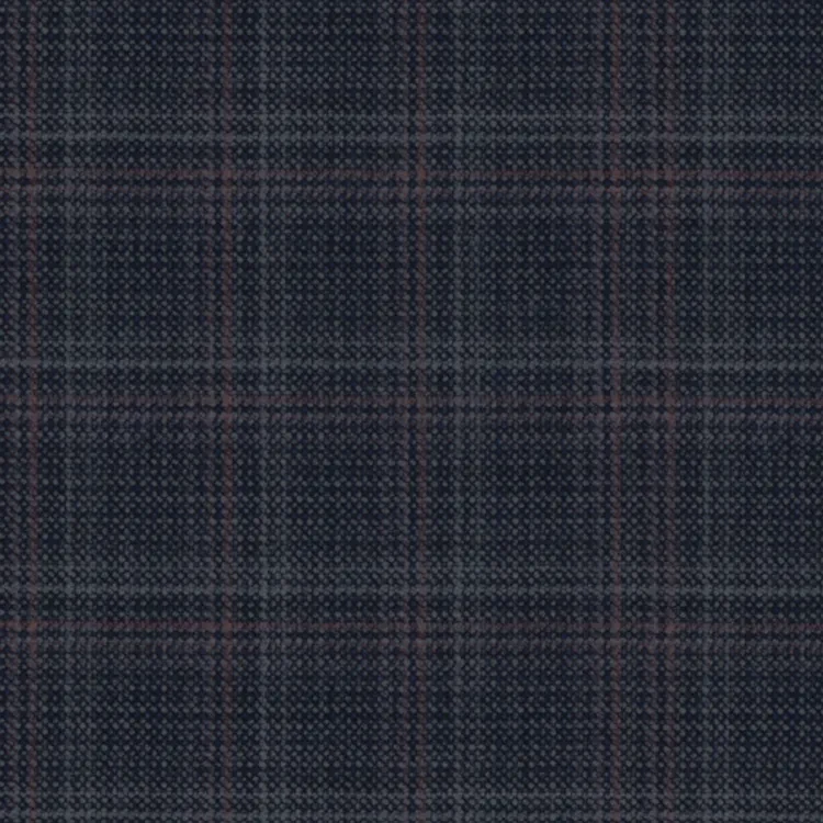 Navy and Gray Birdseye with Pink Window Check