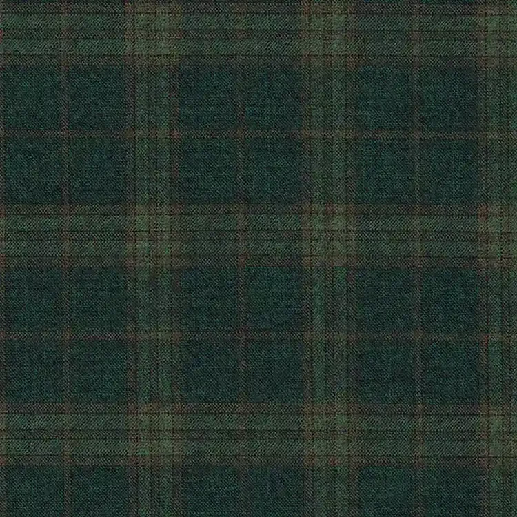 Pine green plaid with light brown check