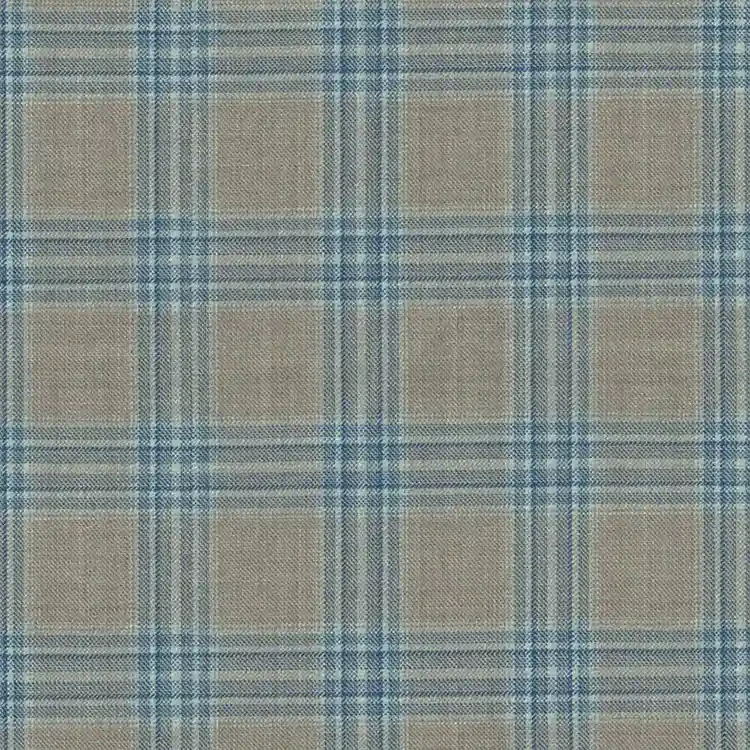 Tan with light blue in glen check