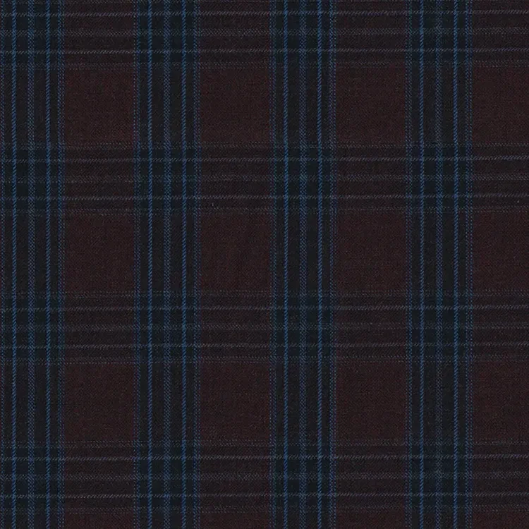 Burgundy with Light and Dark Blue Check