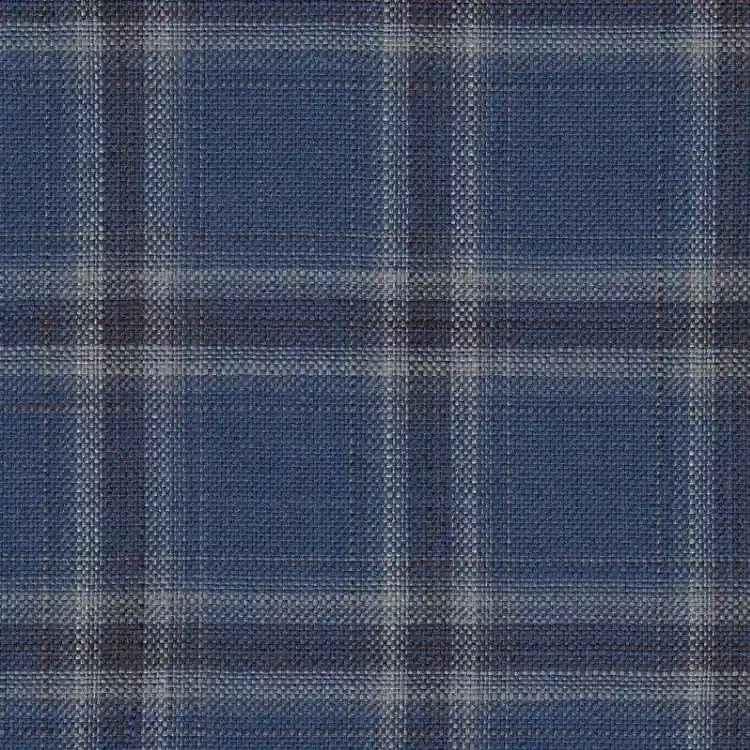 Blue with Brown and Silver Check