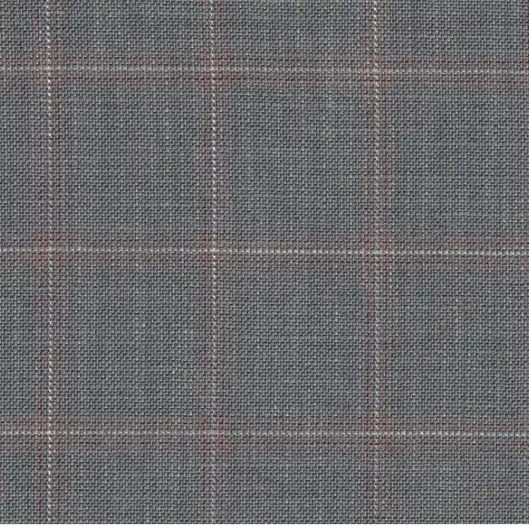 Silver Gray with Salmon Check