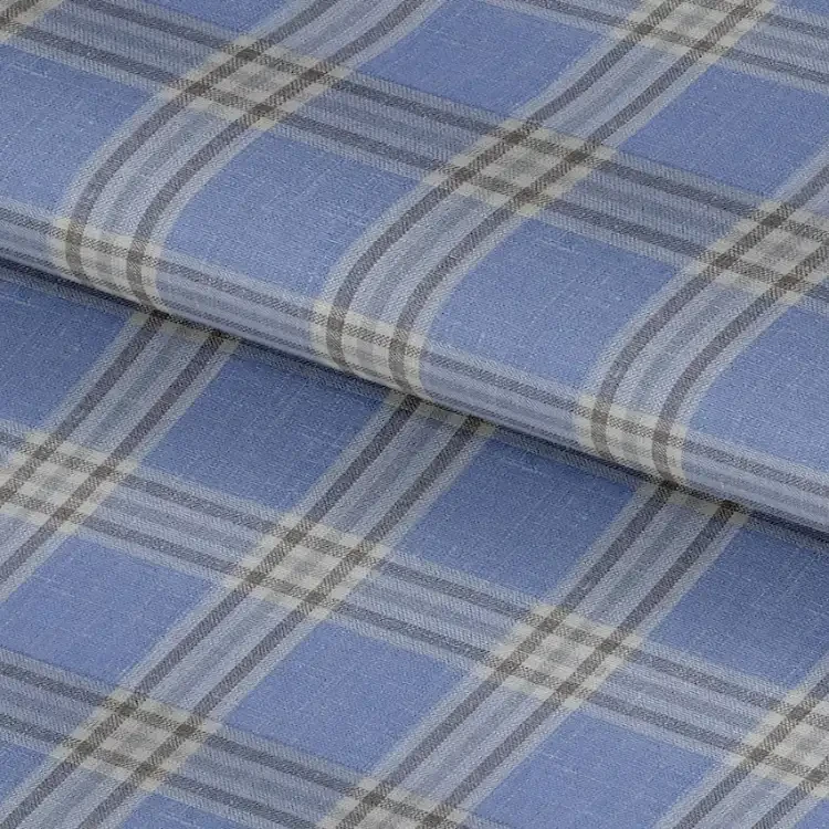 Light Blue with Brown Check