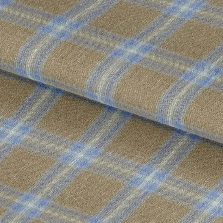 Light Brown with Blue Check
