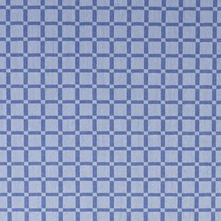 Blue Self Check Shirt Fabric