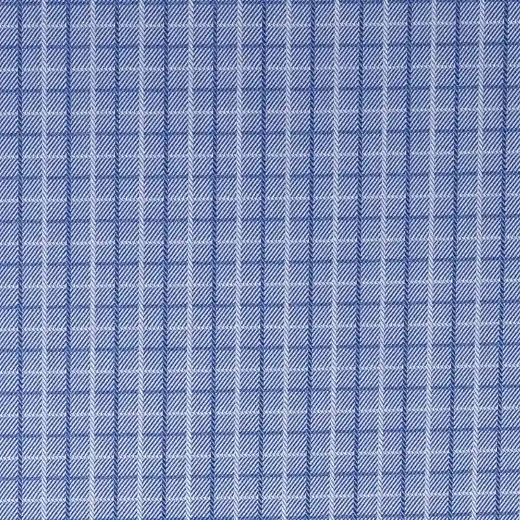 Blue Self Check Shirt Fabric