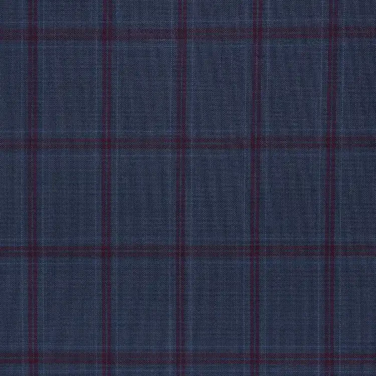Blue with Burgundy Check