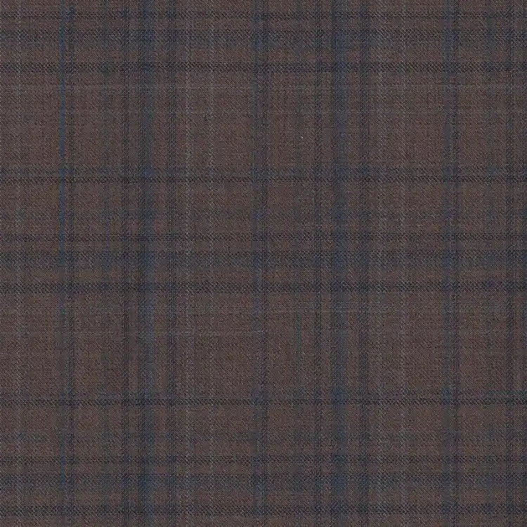 Light Brown with Navy and Blue Check
